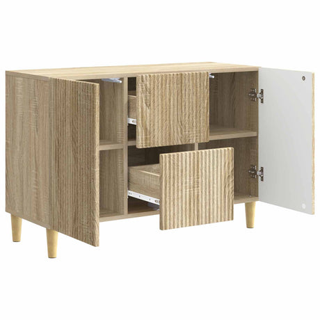 Wooden Sideboard 89cm Wide With 2 Doors And 2 Drawers - Vantage Home