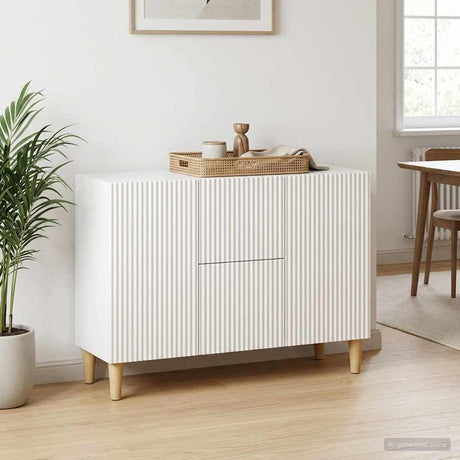 Wooden Sideboard 89cm Wide With 2 Doors And 2 Drawers - Vantage Home