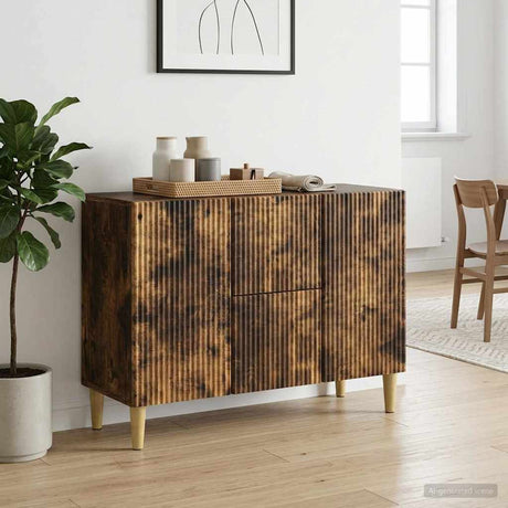 Wooden Sideboard 89cm Wide With 2 Doors And 2 Drawers - Vantage Home