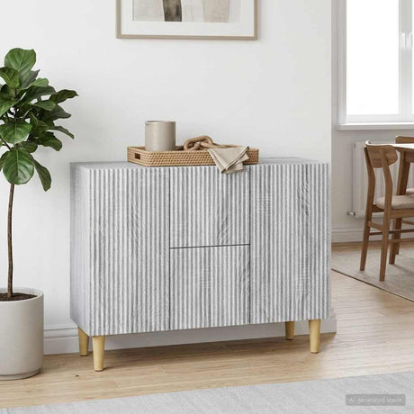 Wooden Sideboard 89cm Wide With 2 Doors And 2 Drawers - Vantage Home