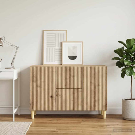 Wooden Sideboard 89cm Wide With 2 Doors And 2 Drawers - Vantage Home