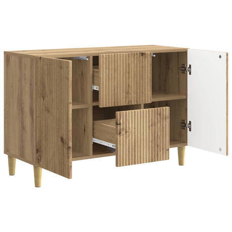Wooden Sideboard 89cm Wide With 2 Doors And 2 Drawers - Vantage Home
