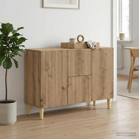 Wooden Sideboard 89cm Wide With 2 Doors And 2 Drawers - Vantage Home