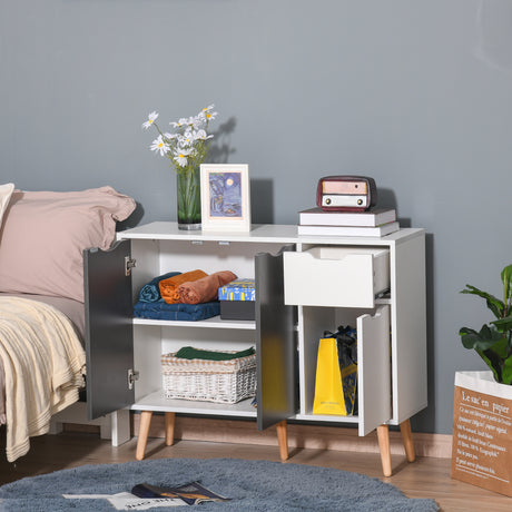 Wooden Sideboard 90cm Wide With 3 Doors And 1 Drawer - Velmora