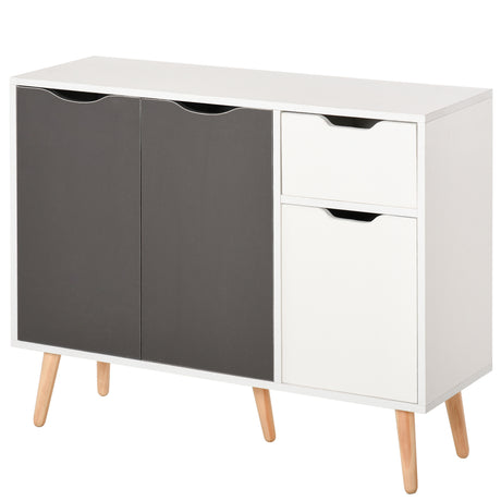 Wooden Sideboard 90cm Wide With 3 Doors And 1 Drawer - Velmora
