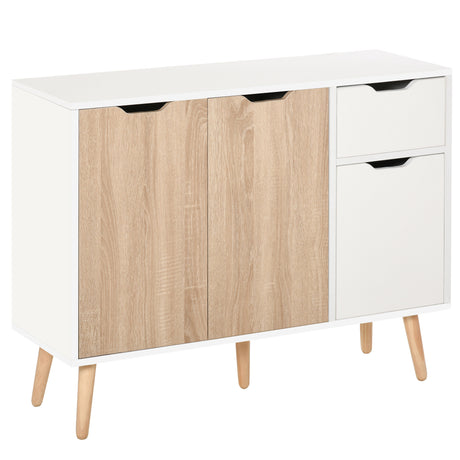 Wooden Sideboard 90cm Wide With 3 Doors And 1 Drawer - Velmora