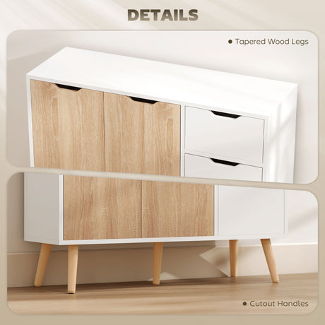 Wooden Sideboard 90cm Wide With 3 Doors And 1 Drawer - Velmora