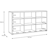 Wooden Sideboard With Open Shelving And 2 Push-to-Open Doors - Alice Springs