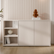 Wooden Sideboard With Open Shelving And 2 Push-to-Open Doors - Alice Springs