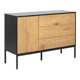 Wooden Sideboard Small With 1 Door And 3 Drawers - Seaford