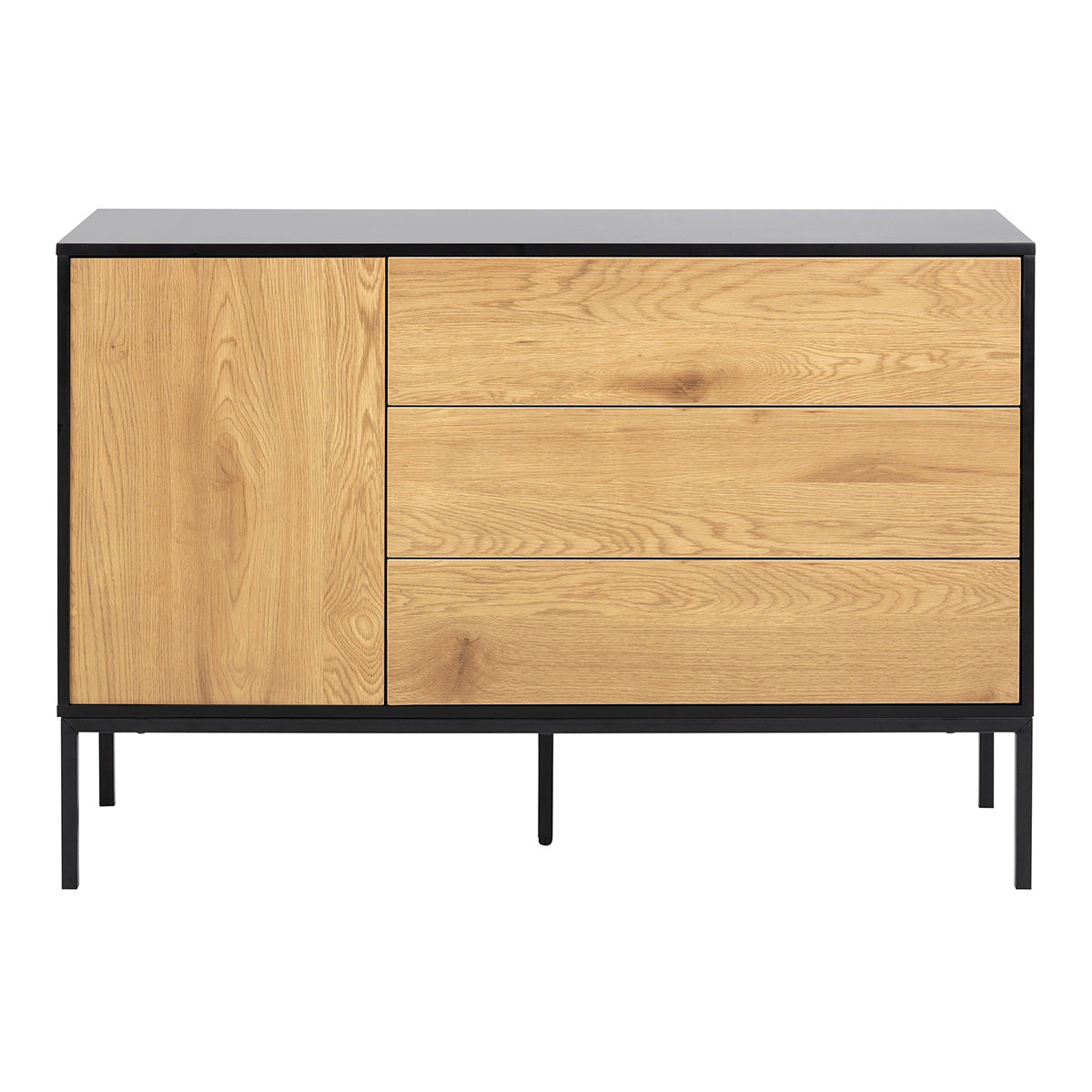 Wooden Sideboard Small With 1 Door And 3 Drawers - Seaford