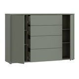 Wooden Sideboard Wide With 2 Push-to-Open Doors And 4 Drawers - Alice Springs