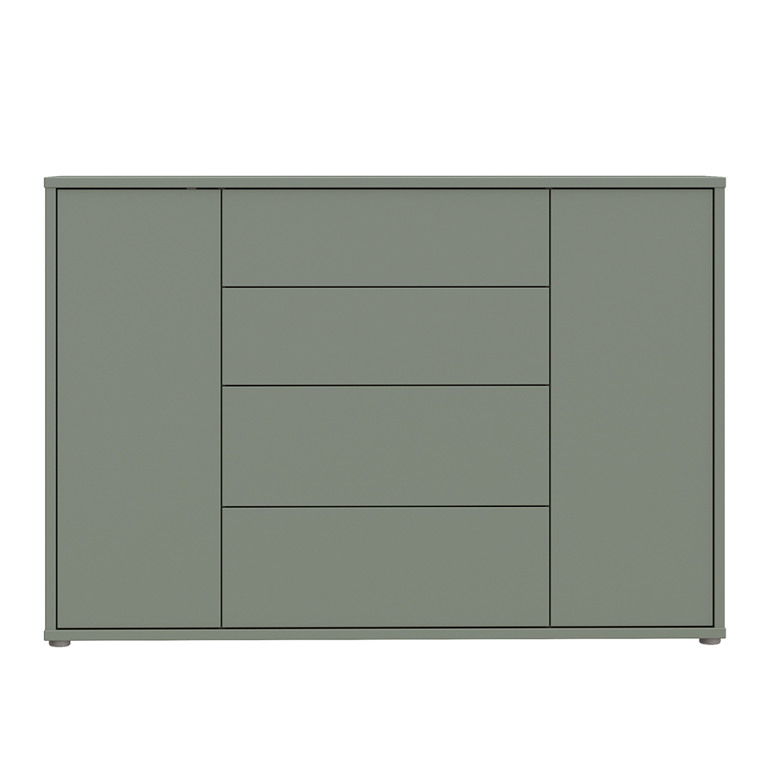 Wooden Sideboard Wide With 2 Push-to-Open Doors And 4 Drawers - Alice Springs