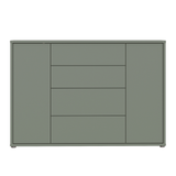 Wooden Sideboard Wide With 2 Push-to-Open Doors And 4 Drawers - Alice Springs