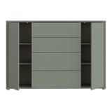Wooden Sideboard Wide With 2 Push-to-Open Doors And 4 Drawers - Alice Springs