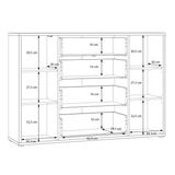 Wooden Sideboard Wide With 2 Push-to-Open Doors And 4 Drawers - Alice Springs