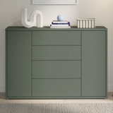 Wooden Sideboard Wide With 2 Push-to-Open Doors And 4 Drawers - Alice Springs
