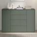 Wooden Sideboard Wide With 2 Push-to-Open Doors And 4 Drawers - Alice Springs