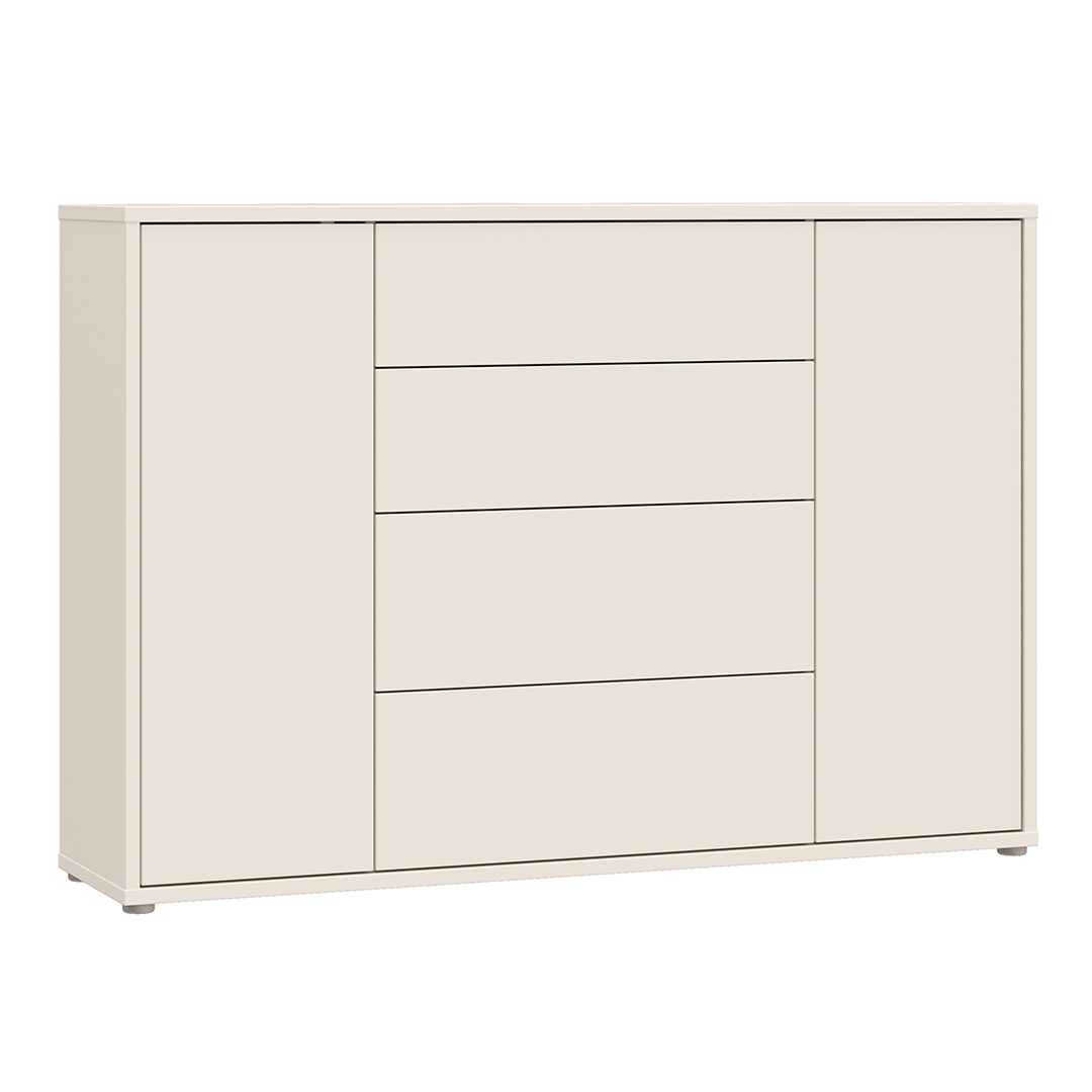 Wooden Sideboard Wide With 2 Push-to-Open Doors And 4 Drawers - Alice Springs