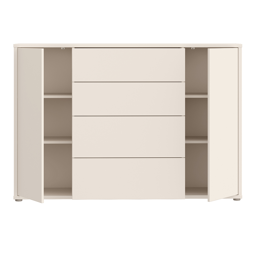 Wooden Sideboard Wide With 2 Push-to-Open Doors And 4 Drawers - Alice Springs