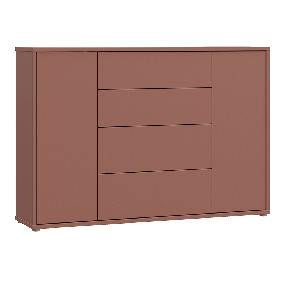Wooden Sideboard Wide With 2 Push-to-Open Doors And 4 Drawers - Alice Springs