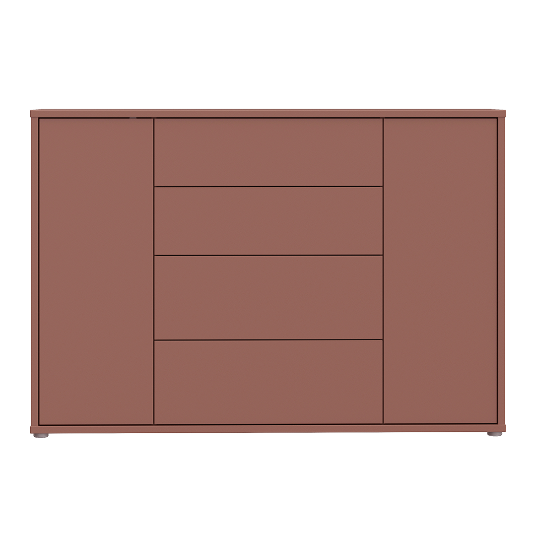 Wooden Sideboard Wide With 2 Push-to-Open Doors And 4 Drawers - Alice Springs