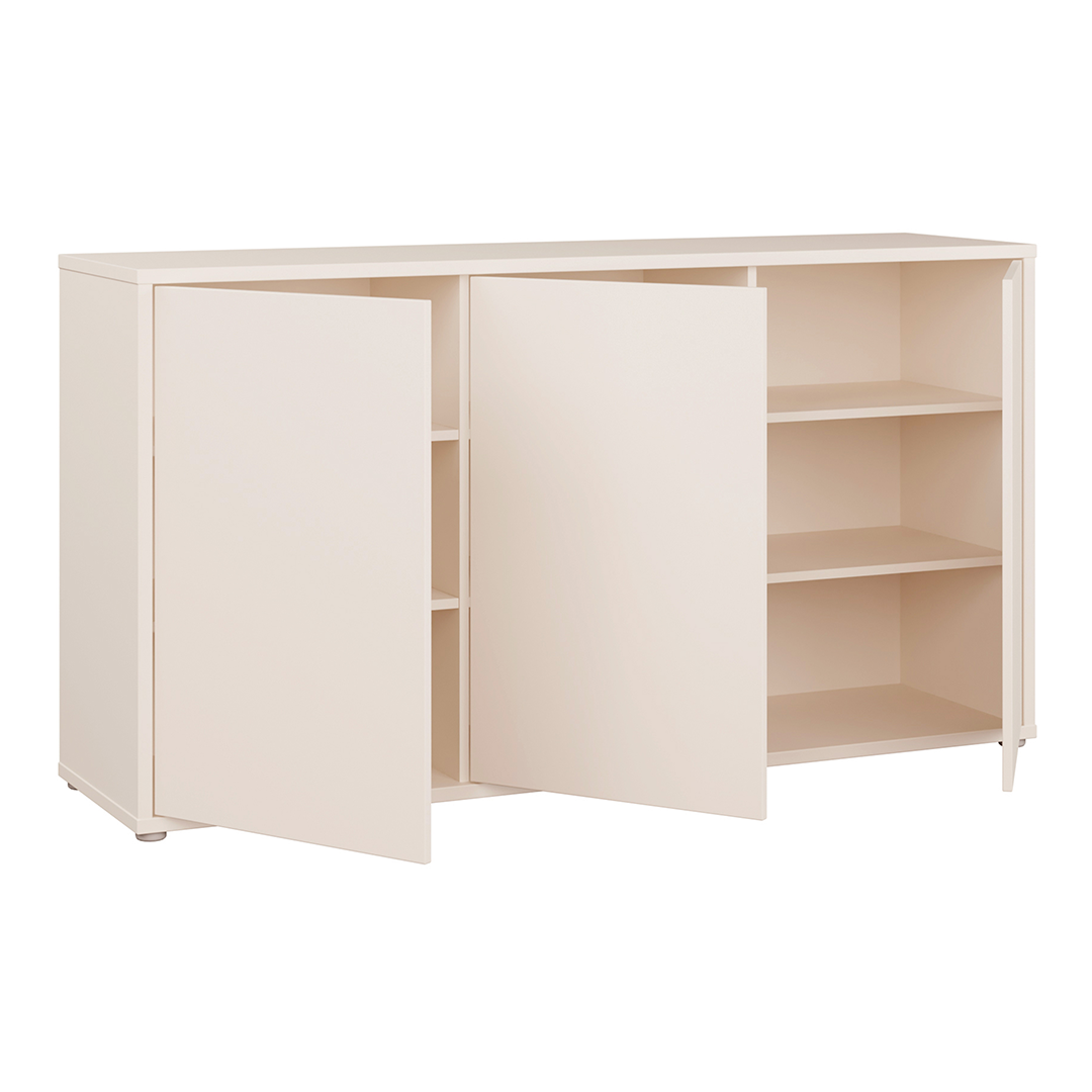 Wooden Sideboard Wide With 3 Push-to-Open Doors - Alice Springs