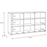 Wooden Sideboard Wide With 3 Push-to-Open Doors - Alice Springs