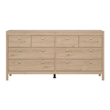 Wooden Sideboard Wide With 8 Drawers Double Dresser - Madrid