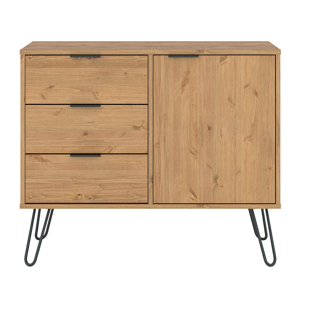 Wooden Sideboard With 1 Door And 3 Drawers - Augusta