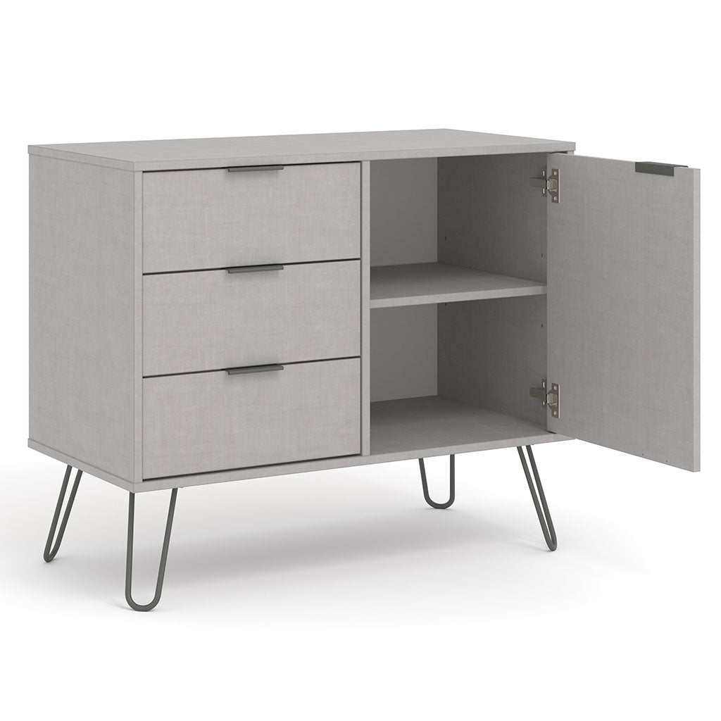 Wooden Sideboard With 1 Door And 3 Drawers - Augusta