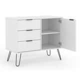Wooden Sideboard With 1 Door And 3 Drawers - Augusta