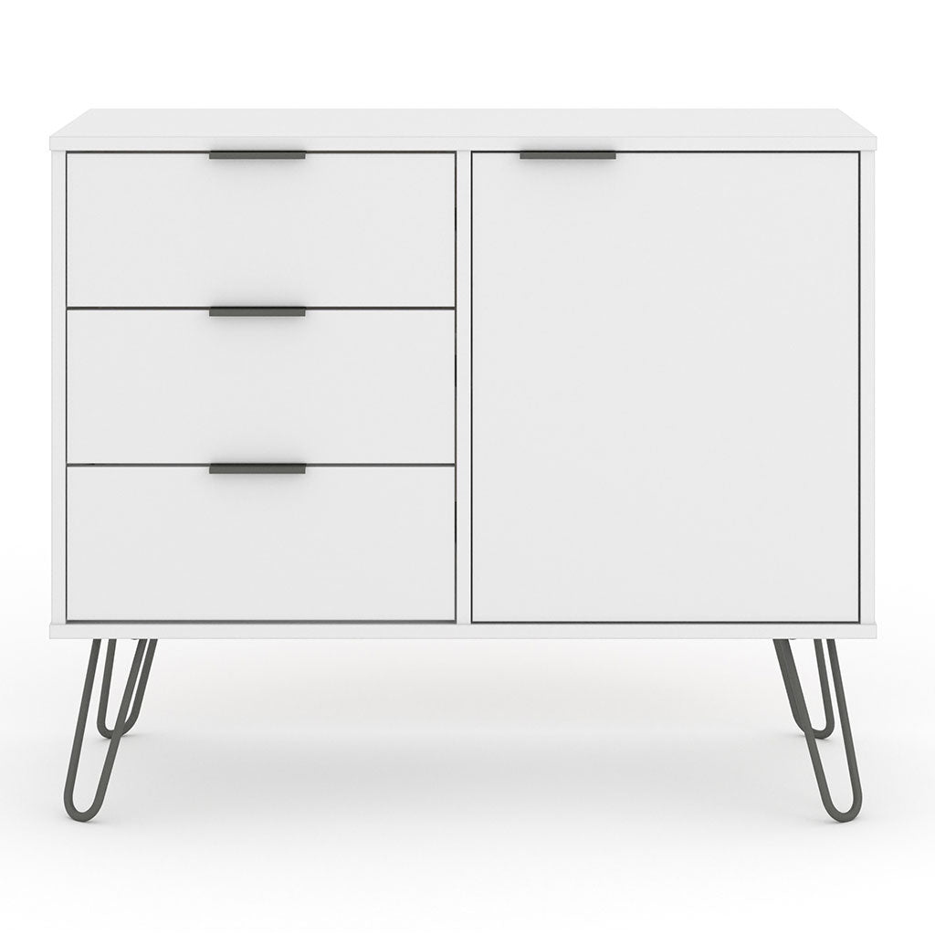 Wooden Sideboard With 1 Door And 3 Drawers - Augusta