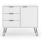 Wooden Sideboard With 1 Door And 3 Drawers - Augusta