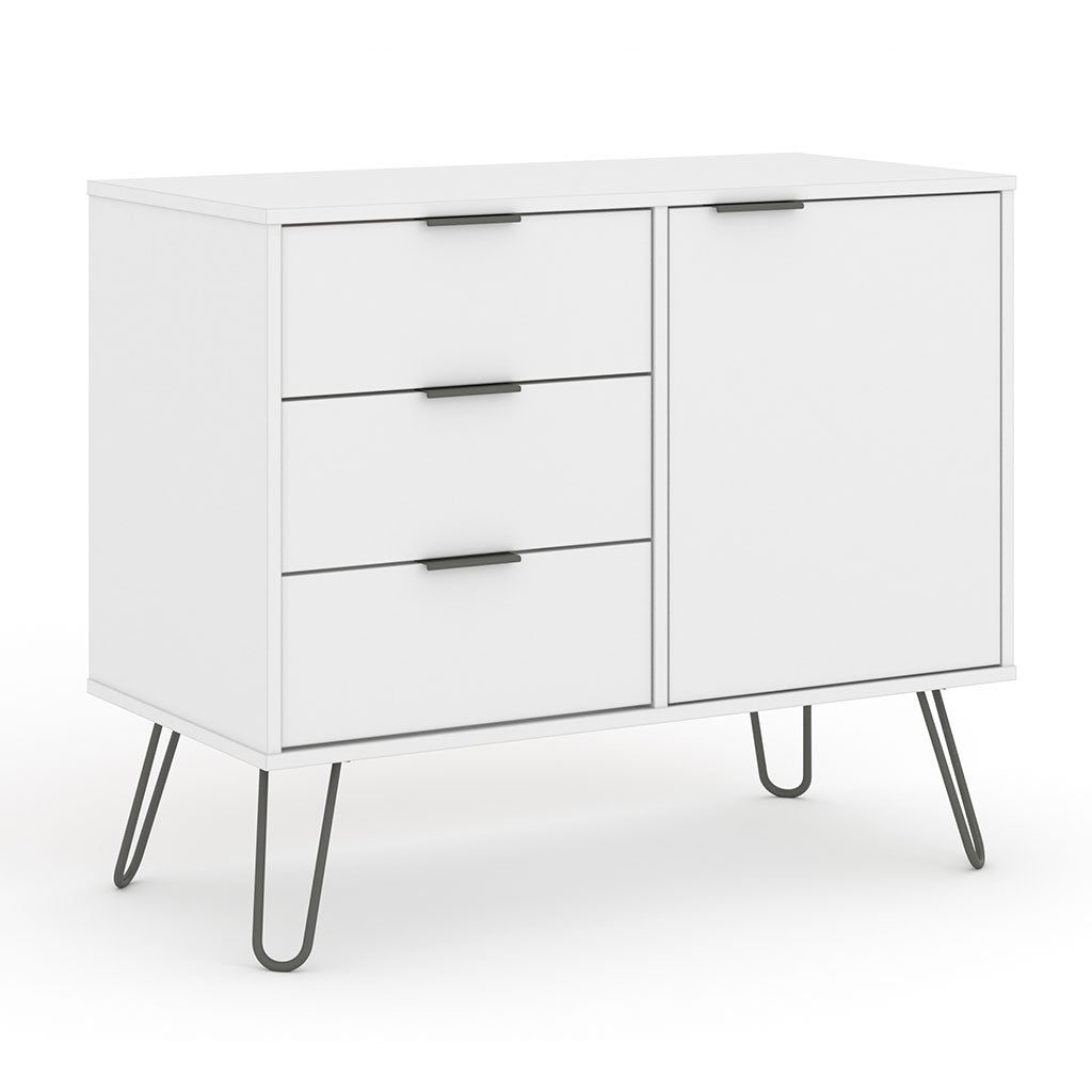Wooden Sideboard With 1 Door And 3 Drawers - Augusta