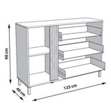 Wooden Sideboard With 1 Door And 3 Drawers - Grant