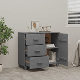 Wooden Sideboard With 1 Door And 3 Drawers - Hamar