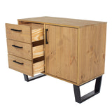 Wooden Sideboard With 1 Door And 3 Drawers - Texas