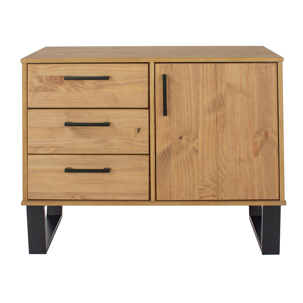 Wooden Sideboard With 1 Door And 3 Drawers - Texas