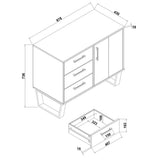 Wooden Sideboard With 1 Door And 3 Drawers - Texas