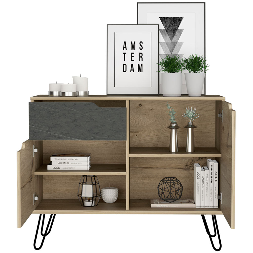 Wooden Sideboard With 2 Doors And 1 Drawer - Manhattan