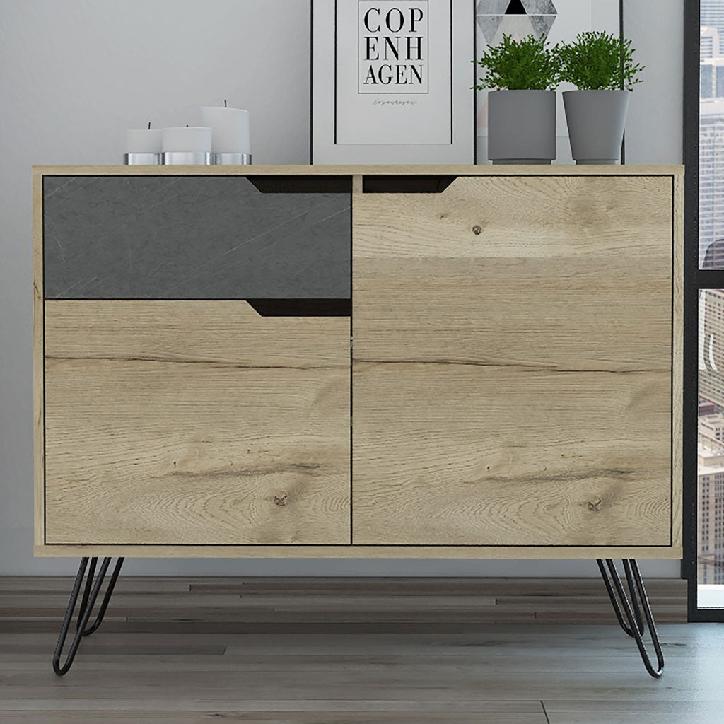 Wooden Sideboard With 2 Doors And 1 Drawer - Manhattan