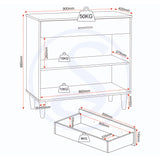 Wooden Sideboard With 2 Doors And 1 Drawer - Tessa