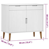 Wooden Sideboard With 2 Doors And 2 Drawers - Molde