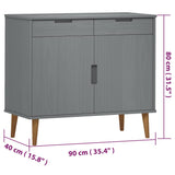 Wooden Sideboard With 2 Doors And 2 Drawers - Molde