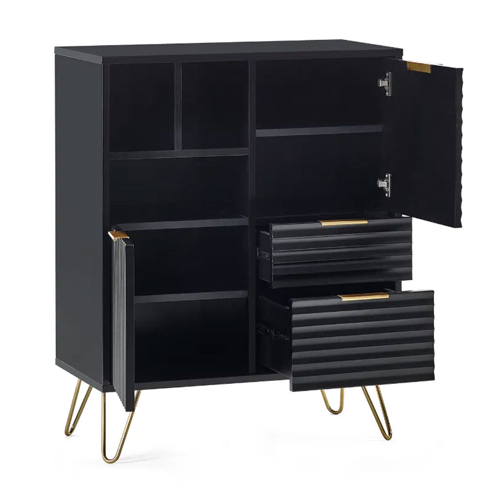 Wooden Sideboard With 2 Doors And 2 Drawers - Murano