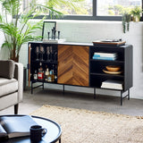 Wooden Sideboard With 2 Doors And 2 Shelves - Alvin