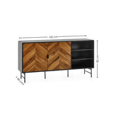 Wooden Sideboard With 2 Doors And 2 Shelves - Alvin