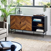 Wooden Sideboard With 2 Doors And 2 Shelves - Alvin