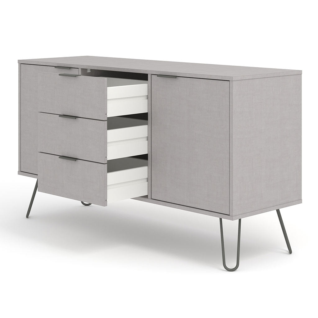 Wooden Sideboard With 2 Doors And 3 Drawers - Augusta